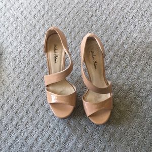beige platform heels